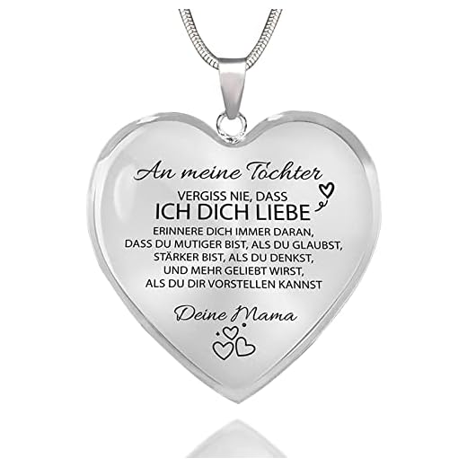 HAYOUWAY Geschenke für Frauen Mädchen Tochter Kette Herz Halskette Damen Teenager Mädchen Geschenke Tochter Geschenk An Meine Tochter Kette mit Spruch Valentinstag Geburtstagsgeschenk für Frauen Sie