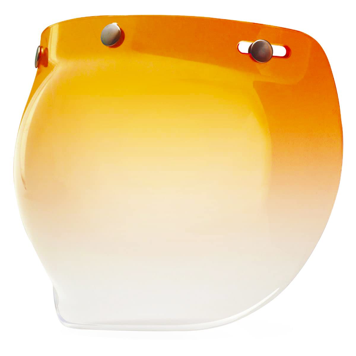 GDM motorcycle helmet Bubble Shield 3-Snap Button Flip Up Down Universal (Gradient Amber)