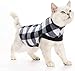 EXPAWLORER Classic Plaid Dog Hoodie Cat Sweatshirt Warm Fleece Soft Vest for Cats, Puppies, Small Animals Black Small