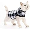 EXPAWLORER Plaid Cat Sweater – Pet Clothes Cat Puppy Vest Warm Fleece Hoodie for Cats, Fall and Cold Winter Coat Pullover Design, Buffalo Checked Sweatshirt Clothing Also for Small Dogs