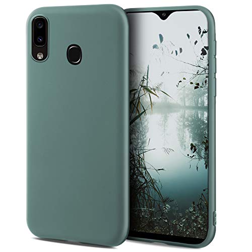 Moozy Minimalist Series Siliconen Hoes voor Samsung A20e, Blauw Grijs - Matte Afwerking Slanke Zachte TPU Case Cover