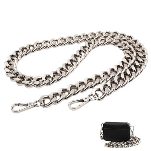 GenericURBAN CREATION Big Metal Cross-Body Chain Purse Strap Replacement for Mini Wallet,Waist Pack,Chest Bag (Color-Silver,100 CM)