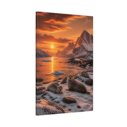 Toile paysage coucher de soleil grand format pour décoration salon moderne