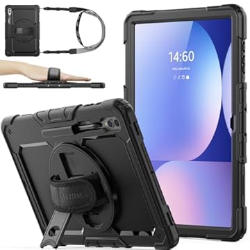 SEYMAC stock Capa para tablet Samsung Galaxy Tab S10 Ultra/S9 Ultra 14,6 polegadas com protetor de tela, suporte para lápis [alça giratória 360] e suporte, para Galaxy Tab S10 Ultra/S9 Ultra 14,6