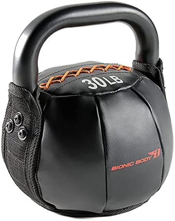 Bionic Body Soft Kettlebell with Handle for Weightlifting, Conditioning, Strength and core Training 30lb BBKB-30