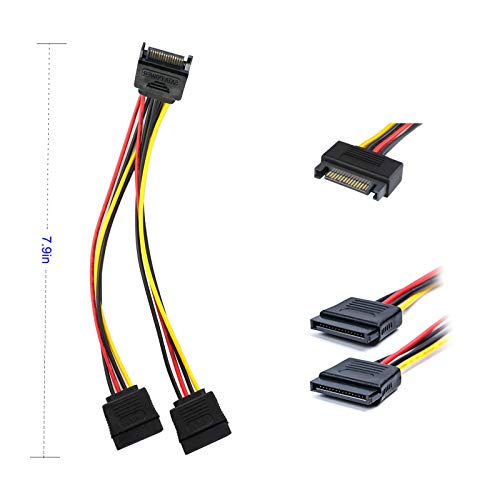Ketawa Sata Cable, Sata Data Cable And Sata Power Splitter Cable (4 Pack) Sata Iii Cable 6.0 Gbps Sata 3.0 Cable,15 Pin Power Splitter Cable #TOP5