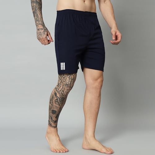 Image of Mehrang Men's Comfort Fit Workout Shorts with Pockets, Gym, Running, Yoga, Crossfit, Weightlifting
