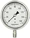 Ashcroft Duralife Type 1009SW Stainless Steel Case Pressure Gauge with Stainless Steel System, Stainless Steel Bourdon Tube and Socket, Silicone Liquid Filled, 3-1/2" Dial Size, 1/4" NPT Lower Connection, 0-160psi Range