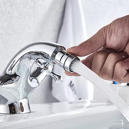 Robinet de lavabo double poignée mitigeur eau chaude froide chrome pont - 3