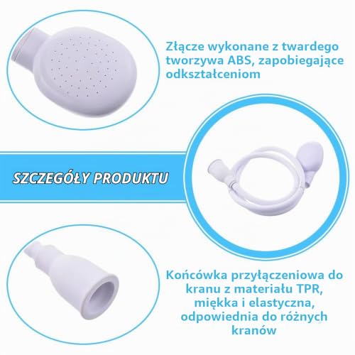 Funalix Głowica prysznicowa dla zwierząt gumowa głowica prysznicowa przenośna głowica prysznicowa do łazienki dla dzieci do mycia włosów, łatwa instalacja w kranach łazienkowych i kuchennych