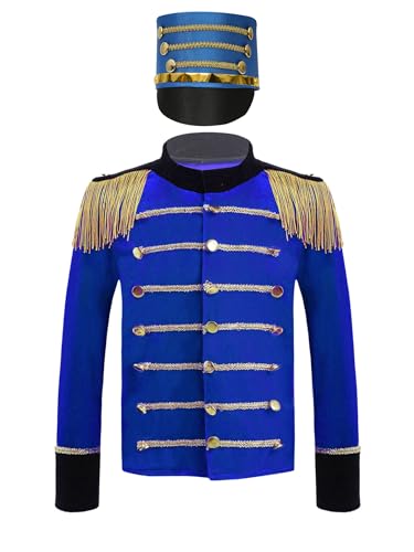 Kids Boys Circus Drummer Trumpet Honor Guard Uniform Tassels Performance Jacket Coat Outfits