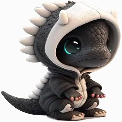 CRVAJJWT Coole Cartoon-Drachen-Figuren, niedlicher Baby-Drachen-Ornament, Mini-Dinosaurier-Skulptur, Dekorationen für Zuhause, Büro, Schreibtisch, Gartendekoration