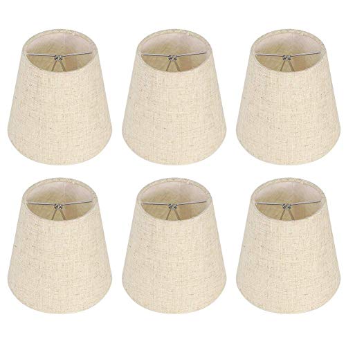 Small Lamp Shade, Set of 6 Clip on Lamp Shade Fabric Lampshade Small Lamp Shades for Table Lamps Wall Lamp Replacement for Home Bedroom