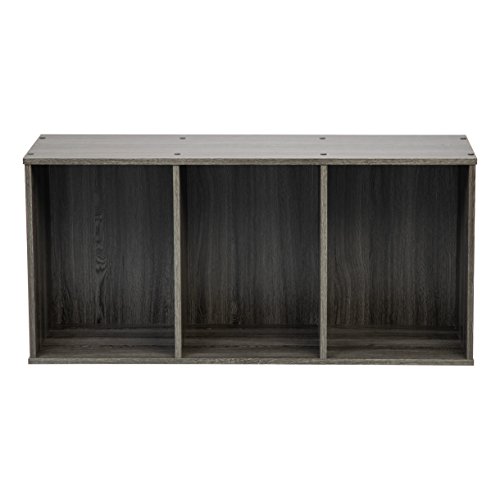 Iris Usa 3 Tier Cube Bookshelf Storage Cubby Shelf, Bookcase, Gray #TOP2