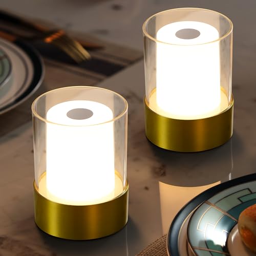 Image of 4 inch Bronze Cordless Table Lamp Set of 2, Outdoor Rechargeable Lamp