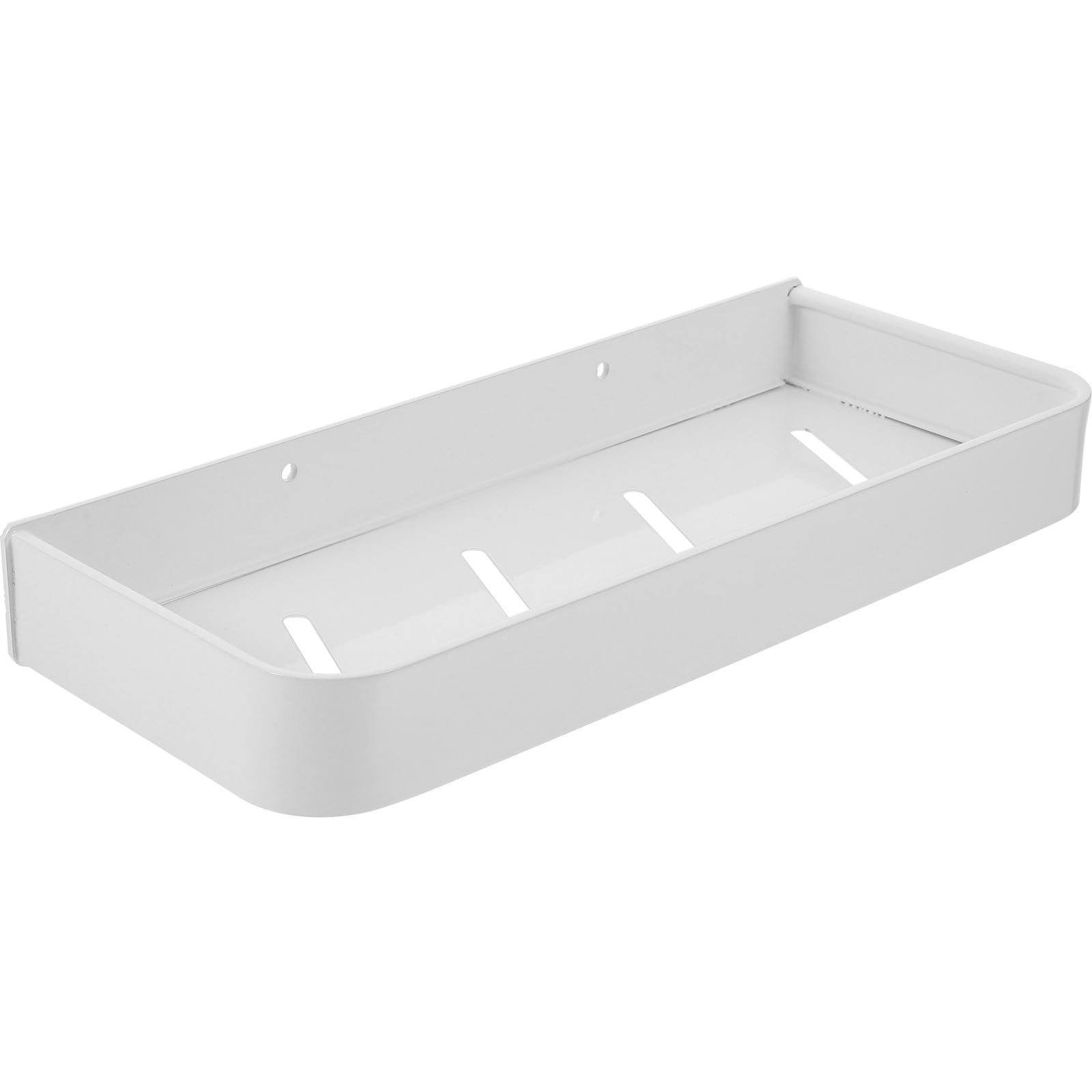 Estante de Baño de Pared Adhesivo Blanco 30cm, Aluminio Espacial