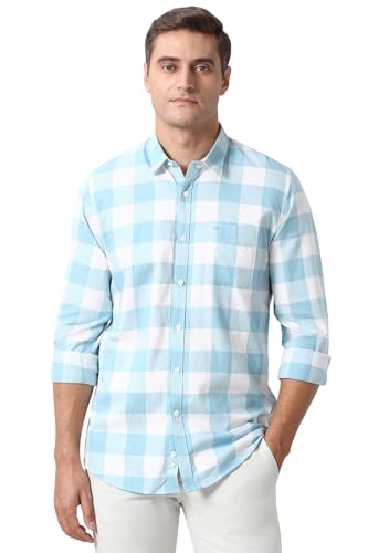 Image of Peter England Men's Checkered Shirt | 100% Cotton