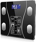 体重計 体脂肪計 体組成計 ヘルスメーター Bluetooth LCDデジタル表示 強化ガラス 高精度センサー スマートスケール 体重/体脂肪率/BMI/BMR/体内水分/骨量/骨格筋など測定 健康管理