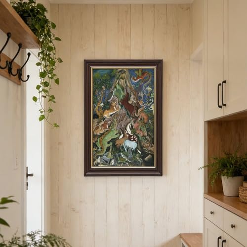 Impression sur toile The Wise Crow décoration murale pour bureau avec cadre