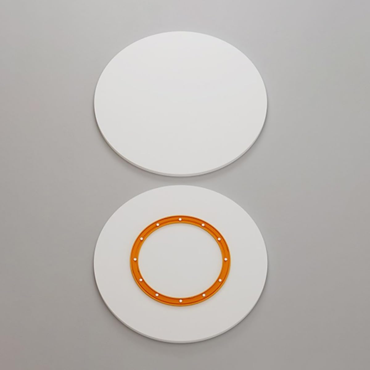 Large Wooden Lazy Susan Turntable 24" Rotating Serving Tray Round Tabletop Plate for Family Gatherings White Finish Perfect for Dining & Entertaining