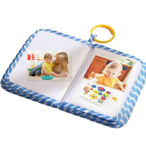 Evember Álbum de Fotos del Primer Año del Bebé - Primer Álbum para Bebé,Recuerdo De Tela Con Espejo Para Padres Y Familia Revelación De Género Atesorar Momentos