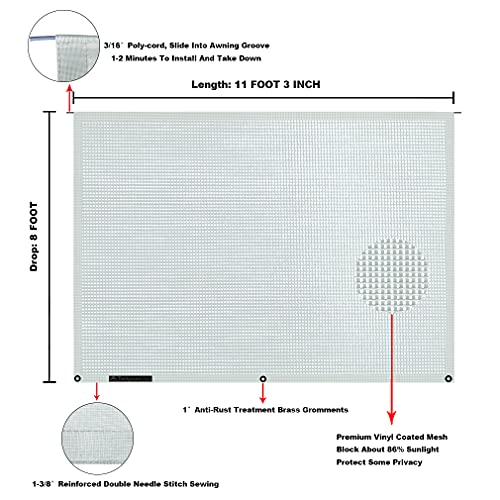Image of RV Awning Mesh Sun Shade Screen for Motorhome Camper Trailer Sunshade