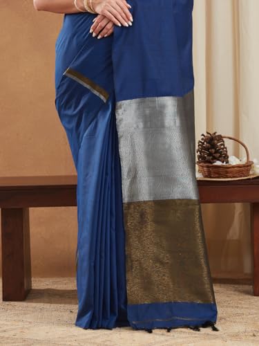 Image of Women's Banarasi Silk With Jacquard Print Saree With Blouse