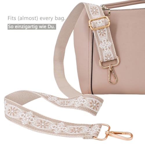 Image of Replacement Purse Strap Shoulder Strap Adjustable Crossbody Strap for Women Crossbody Wide Shoulder Bag, Khaki Star-gold Hardware, 26 inch - 50 inch