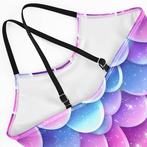 Bolaz Girls Swimsuits One-Piece Bathing Suits Multicolor Kids Sport Summer Beach Swimwear for 3-10 Years Old-Sparkling Mermaid Scales Pattern4