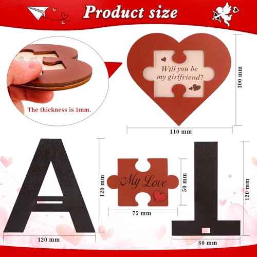 HOWAF Will You Be My Girlfriend Puzzle Herz Holz, Romantische Puzzle Valentinstag geschenk für Sie Freundin Geschenk Freundin Heiratsantrag Deko Valentinstag Deko Hochzeit Geburtstag Valentines Day