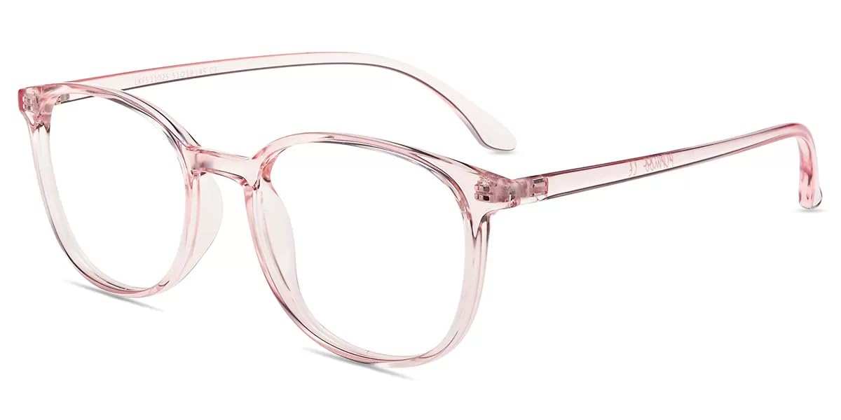 Firmoo Anti Blue Ray Computer Reading Glasses, Vintage Chic Square TR Frame, Anti Eyestrain UV400 Protection Glasses for Women（Pink, 1.50）