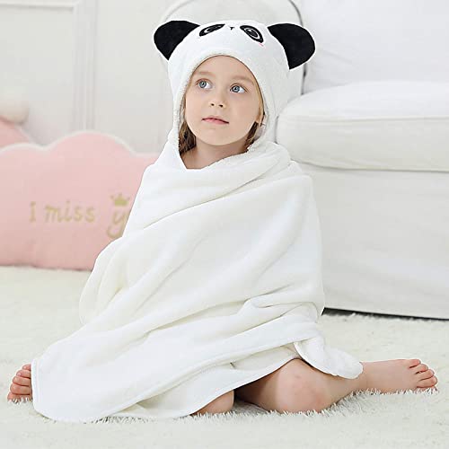 Michley Cartoon Hooded Baby Towel Unisex, Premium Soft Swimming Bathrobe Large Washcloths 31.5" X 53" For 0-9T (Panda) #TOP7