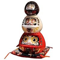 Amazon.co.jp: WOLKKAM 陶器製達磨像 - 縁起の良い、祝福の陶器製達磨