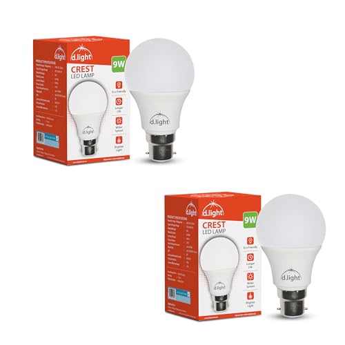 Image of D.LIGHT 9W LED Bulb Color for Home & Office |B22 LED Bulb Base | High Voltage Protection |Eco Friendly Energy Efficient | Pack of 2