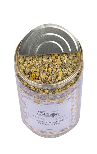 Image of The Indian Chai - Organic Chamomile Tea 200g | Helps with Immunity, Sleep, Stress & Anxiety | Caffeine Free Herbal Tea | Loose Camomile Flowers