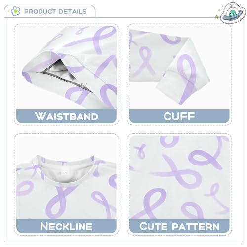 JUNZAN Purple Pancreatic Awareness Ribbons Kids Boys Pullover Hoodie Fleece Sweatshirts for Boys Party 4T3