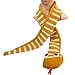 BOMHCS Knitted Snake Scarf Handmade Crochet Scary Animal Shape Halloween Scarves (Yellow, Adult One Size)