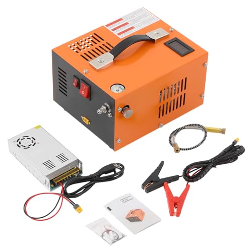 FUJAOPS PCP Air Compressor, 4500 PSI High Pressure Air Pump, 12V DC/110V AC PCP Airgun Compressor with Brushless Motor, for PCP Air Rifles, Paintball Tanks, Air Guns and Scuba Bottles