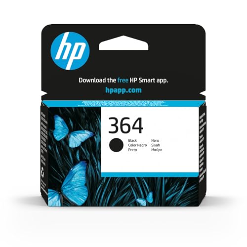 HP 364 CB316EE, Negro, Cartucho de Tinta Original, de 250 páginas, para impresoras HP Photosmart serie C5300, C6300, B210, B110 y Deskjet serie 3520