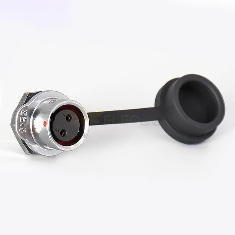 SF12 2 Pin Male Plug+Female Socket Waterproof Back Mount Industrial Metal Aviation Circular Quick Push-Pull