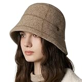 WHITE SANDS MOJA Wool Check Bucket Winter Women's Hat | Beige