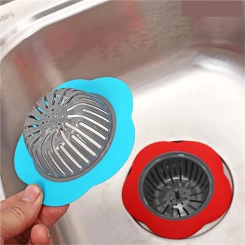 Trampa de residuos de silicona con forma de flor para proteger tus tuberías 3