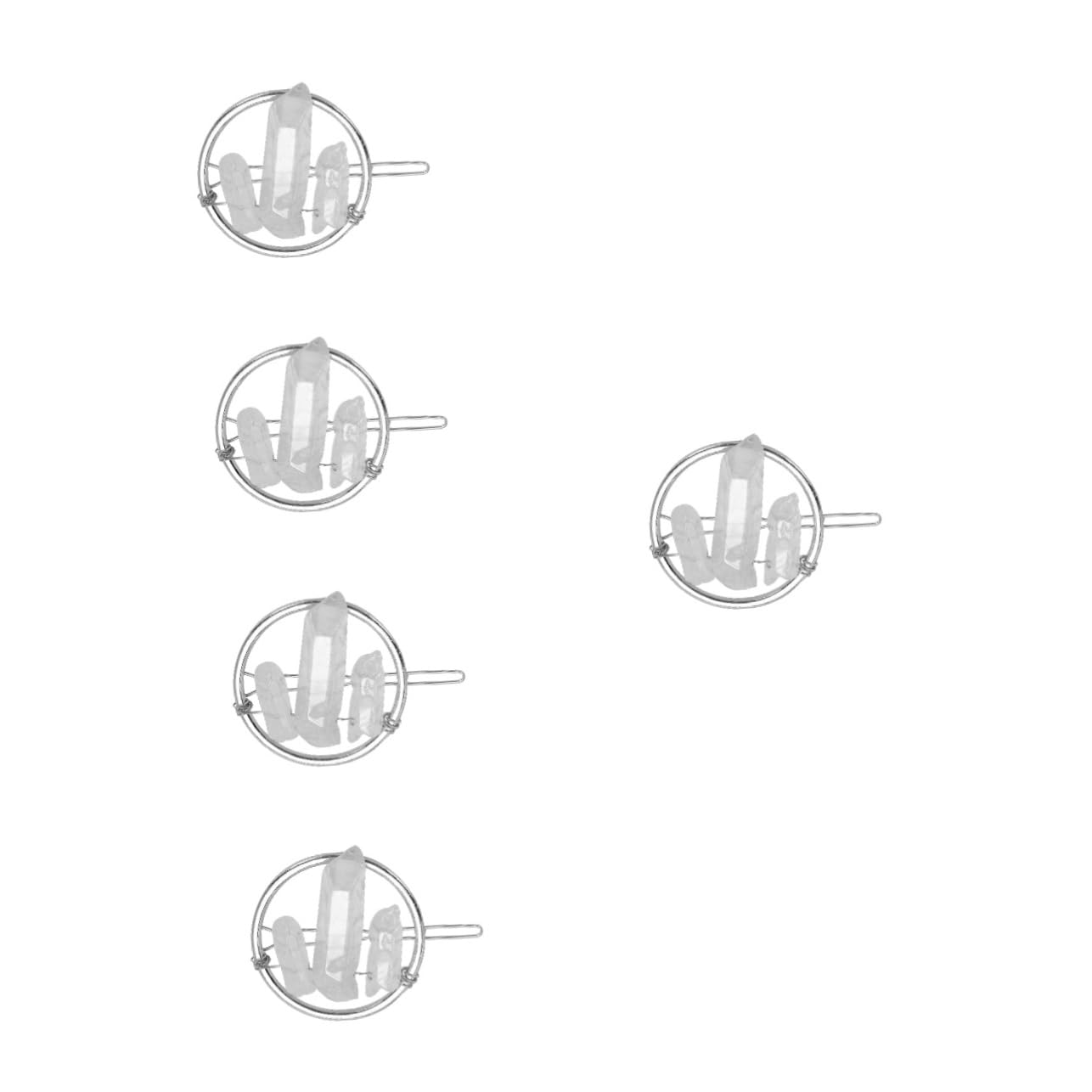 FRCOLOR Lot de 5 épingles à cheveux en cristal pour femme - Épingles à cheveux en métal avec boutons pression - Barrettes à cheveux avec strass - Décoration d'Halloween - Blanc - Cadeau - Cercle de