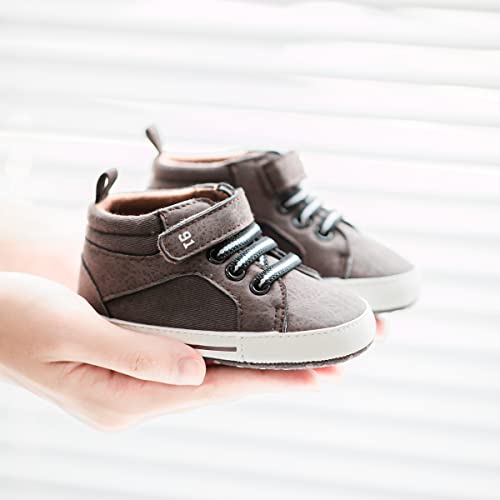 Image of CENCIRILY Baby Boys Girls High Top Sneakers Soft Soles Anti Skid Infant Ankle Shoes Toddler Prewalker First Walking Crib Shoes
