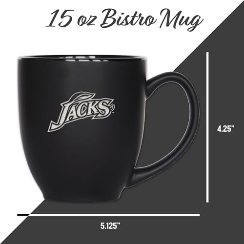 Image of Rico Industries NCAA Primary 15-Oz Personalized Matte Black Bistro Mug - for Hot or Cold Drinks