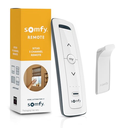 Somfy Situo 5 Pure Télécommande RTS pour jusqu'à 5 stores motorisés ou groupes – Compatible avec moteurs RTS, stores, stores – Non compatible avec Zigbee,...