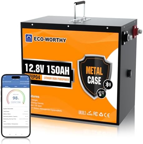 Batterie Lithium LiFePO4 12V 100Ah Bluetooth - Pour Camping-car, Solaire, Bateau | BMS 100A, Protection IP65, Légère Et Durable