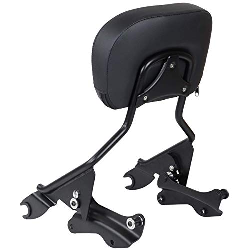 Aufer Detachable Upright Passenger Backrest Sissy Bar W/Backrest Pad With 4 Point Docking Hardware Kit Compatible With For Touring Road King Street Glide Electra Glide Road Glide 2014-2022 (Black) #TOP5
