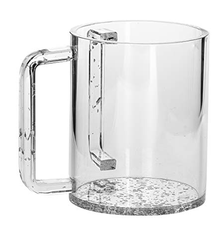 Judaica Place Lucite Hand Washing Cup for Netilat Yadayim, Dual Handle Wash Cup for The Jewish Ritual - Silver Flakes