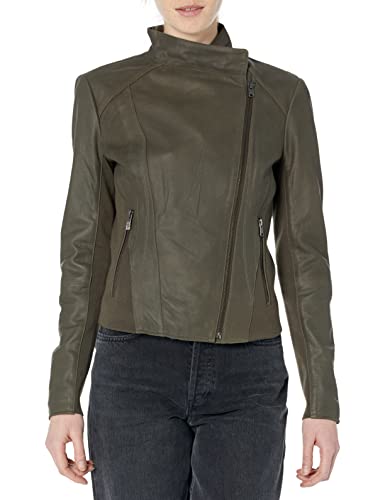 Andrew Marc Women's Asymmetrical Felix Leather Moto Jacket
